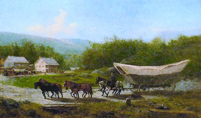 Many Pennsylvania Dutch Mennonites arrived in Waterloo County in Conestoga wagons