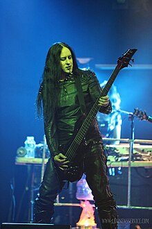 Pybus performing with Cradle of Filth in 2011