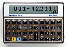 SwissMicros replica of the HP-15C in credit card size DM-15C.JPG