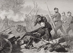Death of General Isaac Stevens (1818-62) during the attack on Chantilly, Viriginia 1862.jpg