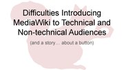 Thumbnail for File:Difficulties Introducing MediaWiki to Technical and Non-Technical Audiences.pdf