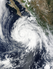 Satellite image of a hurricane