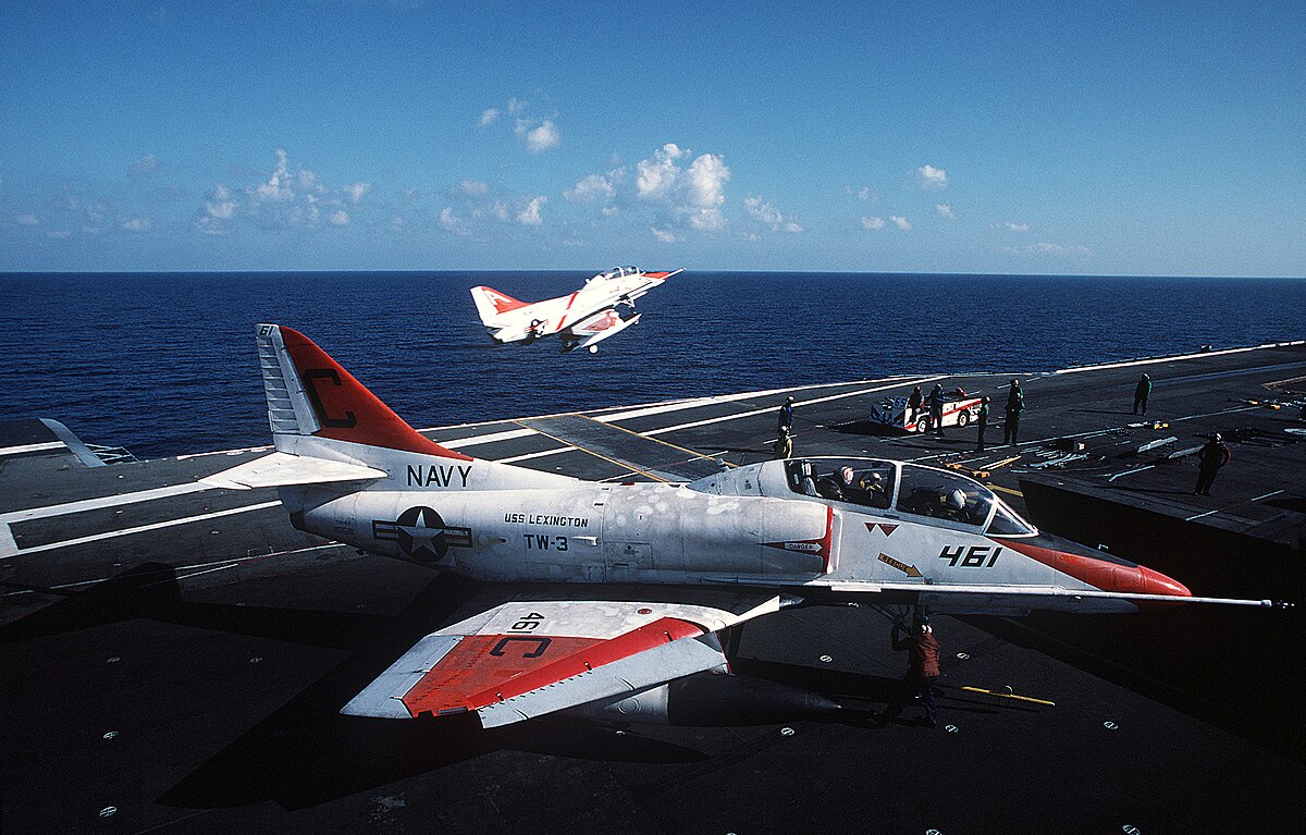 File:Douglas TA-4J Skyhawk aboard USS Lexington (AVT-16), 1 April 