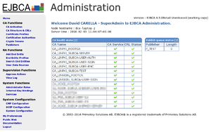 EJBCA 6.5.0 ағылшын тілінде - Әкімшілік