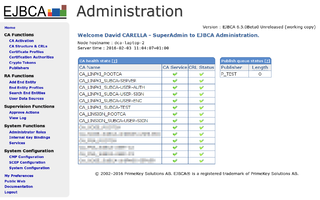 EJBCA Free software for running a public key infrastructure certificate authority