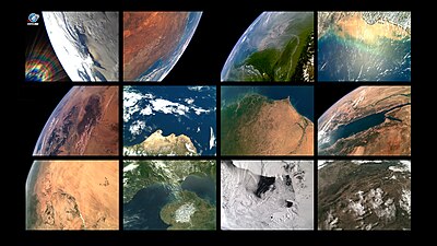 Compilation of photos taken by Estonian first satellite ESTCube-1, by Erik Kulu
