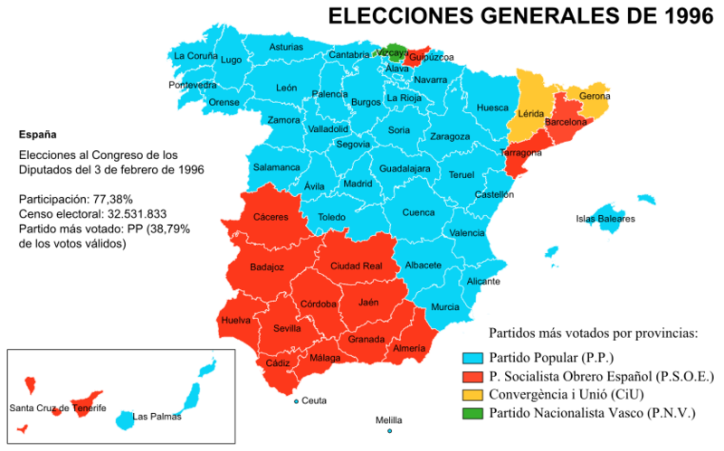 File:Elecciones generales españolas de 1996 - distribución del voto.png