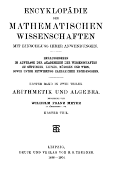 Encyklopädie der mathematischen Wissenschaften Titel 1898.png