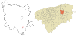 Location of Nacuche, Yucatan