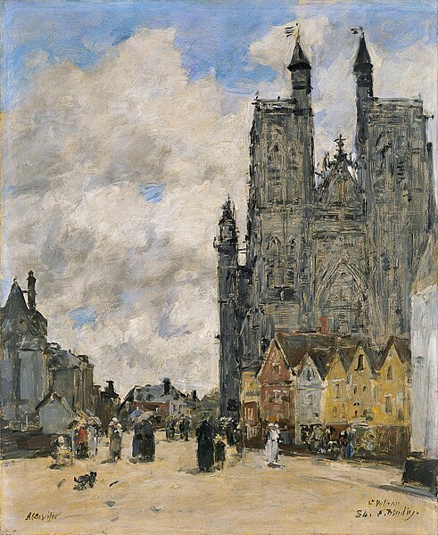 File:Eugène Boudin - La Place de l'église Saint-Vulfran à Abbeville.jpg