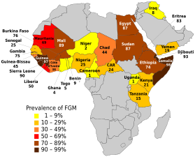 Mutilació genital femenina a l'Àfrica, el Kurdistan iraquià i el Iemen, 2015[198]