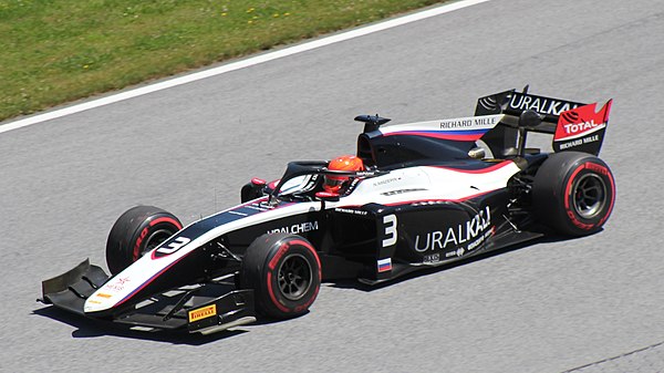 Mazepin at the 2019 Spielberg Formula 2 round with ART Grand Prix