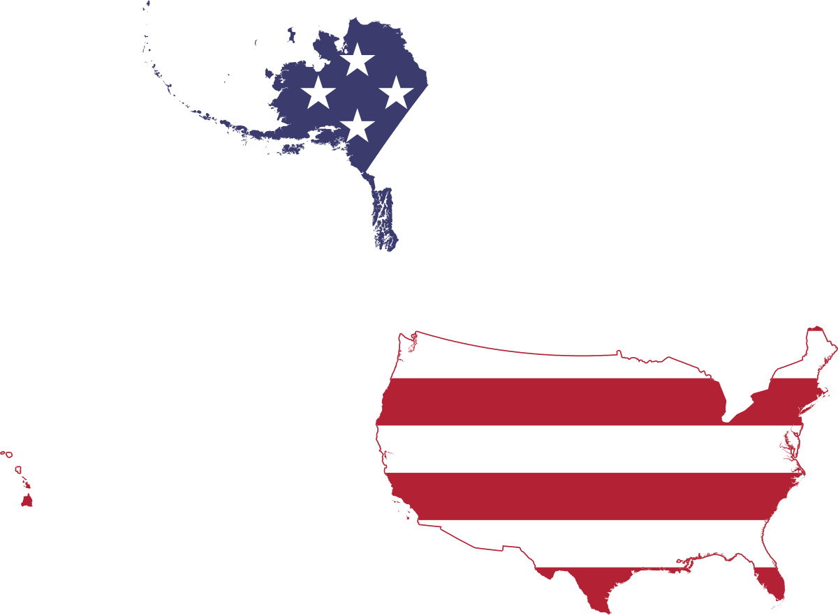 usa map with flag
