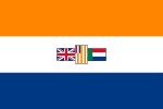 Vlag van die Unie van Suid-Afrika met ’n donker skakering van “unieblou”, 1928 tot 1961 en daarna van die Republiek van Suid-Afrika, 1961 tot 1982