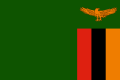 Precedente bandiera zambiana, con una tonalità più scura di verde (1964-1996)