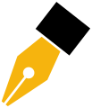 Fountain pen (yellow).svg