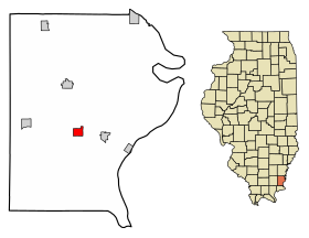 Gallatin County Illinois Incorporated and Unincorporated areas Junction Highlighted.svg