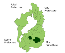Lokasi Gamō di Wilayah Shiga