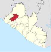 Gbarpolu County highlighted in red. Gbarpolu in Liberia.svg