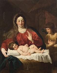 Vierge à l'Enfant avec un ange (entre 1630 et 1635), musée d'Histoire de l'art de Vienne.