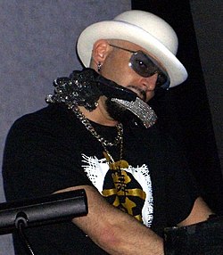 D'Agostino performing in Rimini, Italy in 2005.
