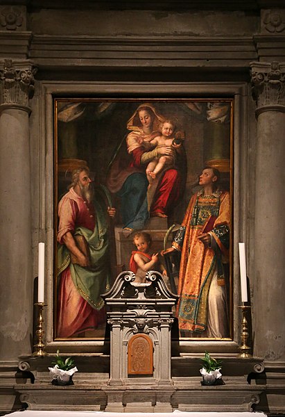 File:Giovanni maria butteri, madonna in trno tra i ss. andrea, giovannino e lorenzo, 1586, 02.jpg