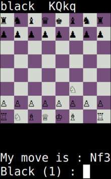 GNU chess terminal graphic mode Gnuchess-terminal.png