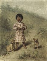 Greenie with two yellow puppies (1896)