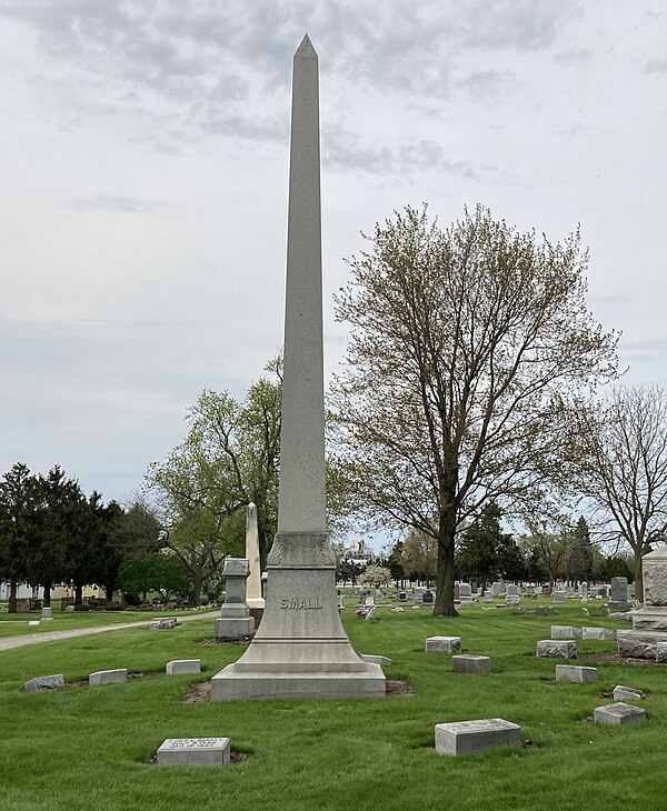 Small's grave at Mound Grove Cemetery