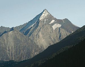 The Grivola seen from the northwest, on the right the Pointe Tuckett