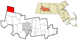 Hampshire County Massachusetts incorporated and unincorporated areas Plainfield highlighted.svg