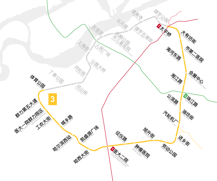 File:Harbin Metro System Map Line3 2018.png