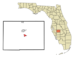 Location in Hardee County and the state of فلوریدا