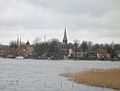 Ansicht von Geltow, Blick über die Havel von der Bundesstraße 1 kurz hinter der Baumgartenbrücke