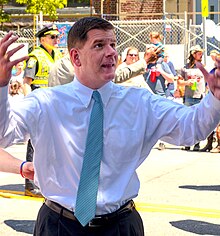 Walsh participating in the 2015 Dorchester Day Parade Here's Boston Mayor @Marty Walsh at the -DorchesterDay parade - 18602103815 (1).jpg