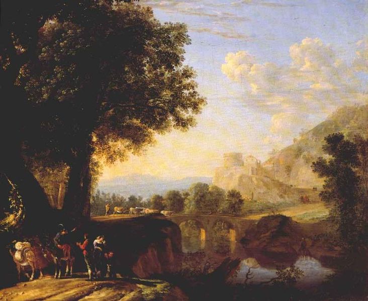 File:Herman van Swanevelt - Italian Landscape with Bridge and Castle - WGA21993.jpg