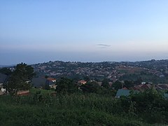 Paysage vallonné dans le district de Wakiso.