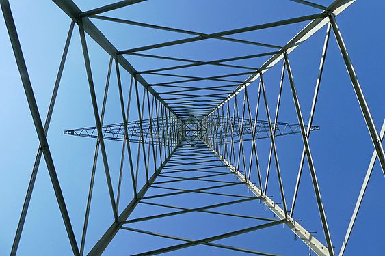 Power pylon near Wendlingen, Germany