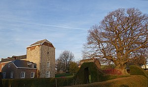 Hoeve met donjon en oude tamme kastanje