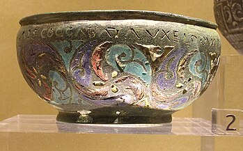 The Staffordshire Moorlands Pan, which may provide the ancient name of Hadrian's Wall (it reads in part VALI AELI, ie. the Wall of Hadrian, using his family name of Aelius)