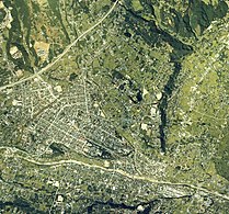 Iidan kantakaupunki vuoden 1976 ilmakuvassa