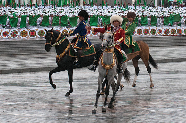 Horse riders at the Independence Day Parade in Ashgabat