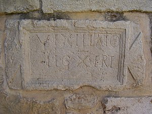 Inscription of the Roman Legion in the Crusader Church in Abu Ghosh.jpg