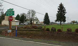 Greenville Road at Oregon 47 Intersection of Greenville Road and OR47 - Greenville, Oregon.JPG