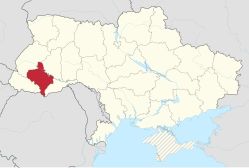 Ivano-Frankivsk oblasts beliggenhed i Ukraine
