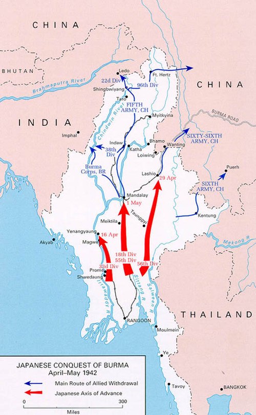 Japanese advance and Allied retreat