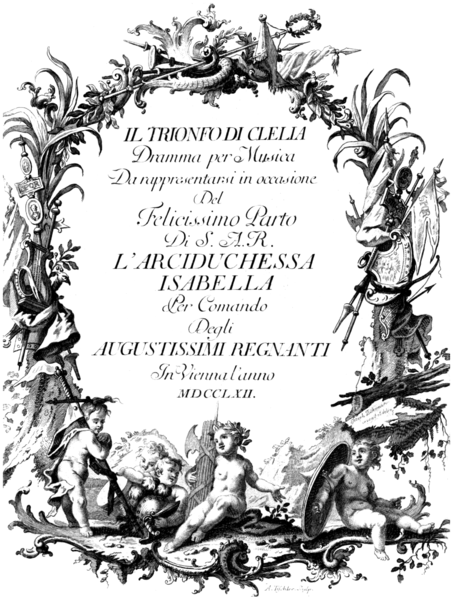 File:Johann Adolph Hasse - Il trionfo di Clelia - titlepage of the libretto - Vienna 1762.png