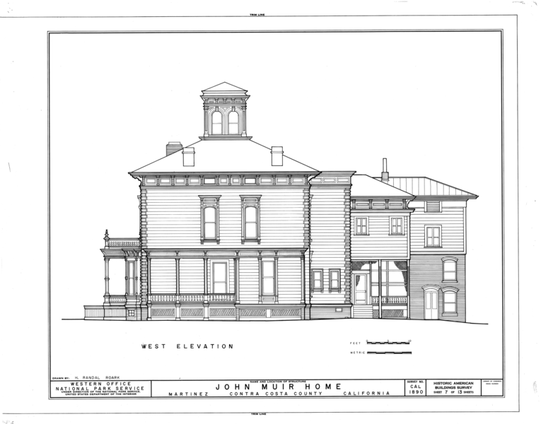 File:John Muir House, Alhambra Boulevard, Martinez, Contra Costa County, CA HABS CAL,7-MART,1- (sheet 7 of 13).png