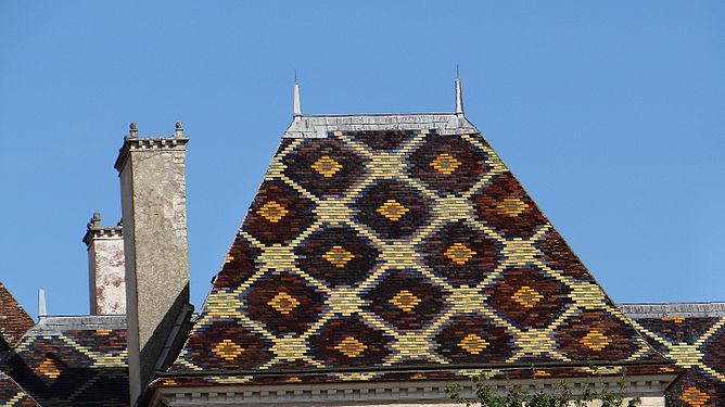 Roof multicolored glazed tiles