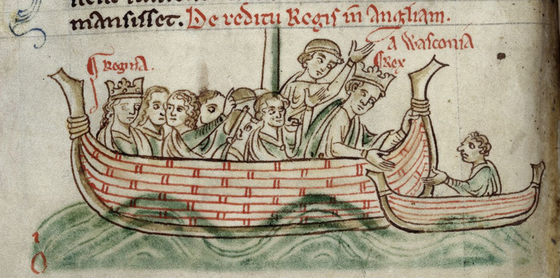 File:KingHenryIII&QueenEleanor ReturnFromGascony MatthewParis ChronicaMajora.png